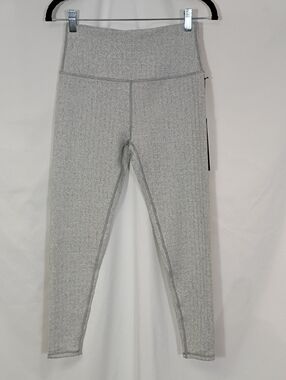 NWT Kyodan Grey/Ivory Herringbone Cold Gear Leggings Womens Sz Small Workout